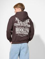 Trikotažinis megztinis - Nugaros raštas - tamsiai rudas