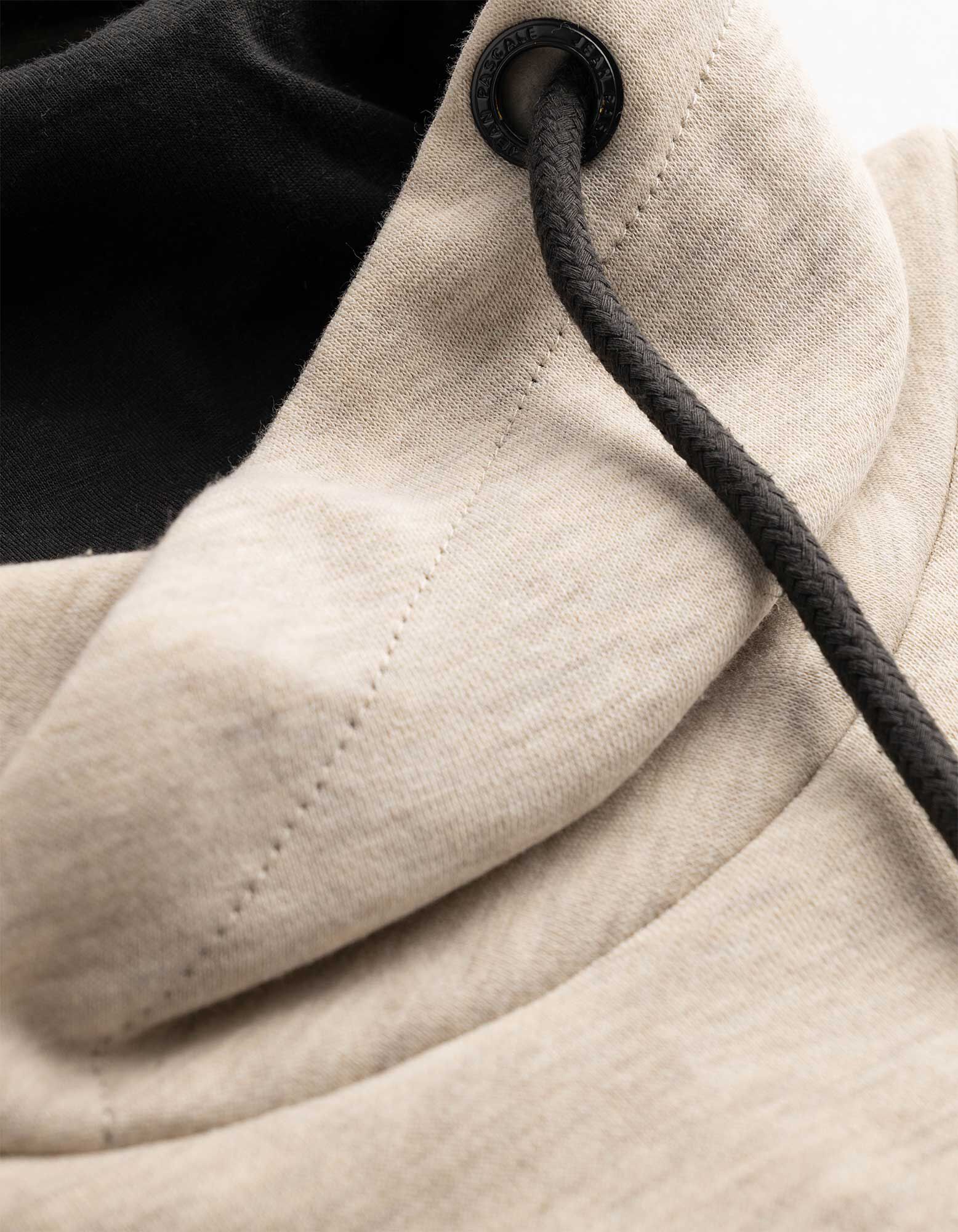 Sweatshirt - Schalkragen - Beige