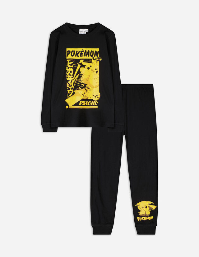 Pyjama Set aus Langarmshirt und Hose  - Pokémon - schwarz