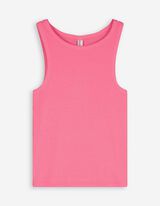 Cropped top - Geribde structuur - pink