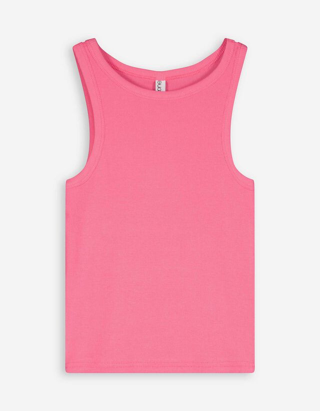 Cropped top - Geribde structuur - pink