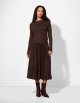 Langarmshirt - Gerippt - dunkelbraun