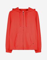 Sweatjacke - Kapuze mit Tunnelzug - rot