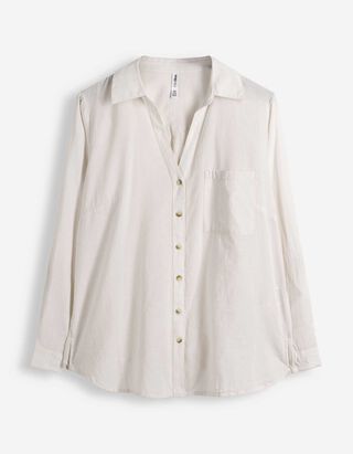 Bluse - Brusttasche - wei&szlig;