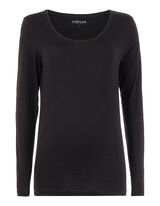 Damen Longsleeve mit U-Boot Ausschnitt