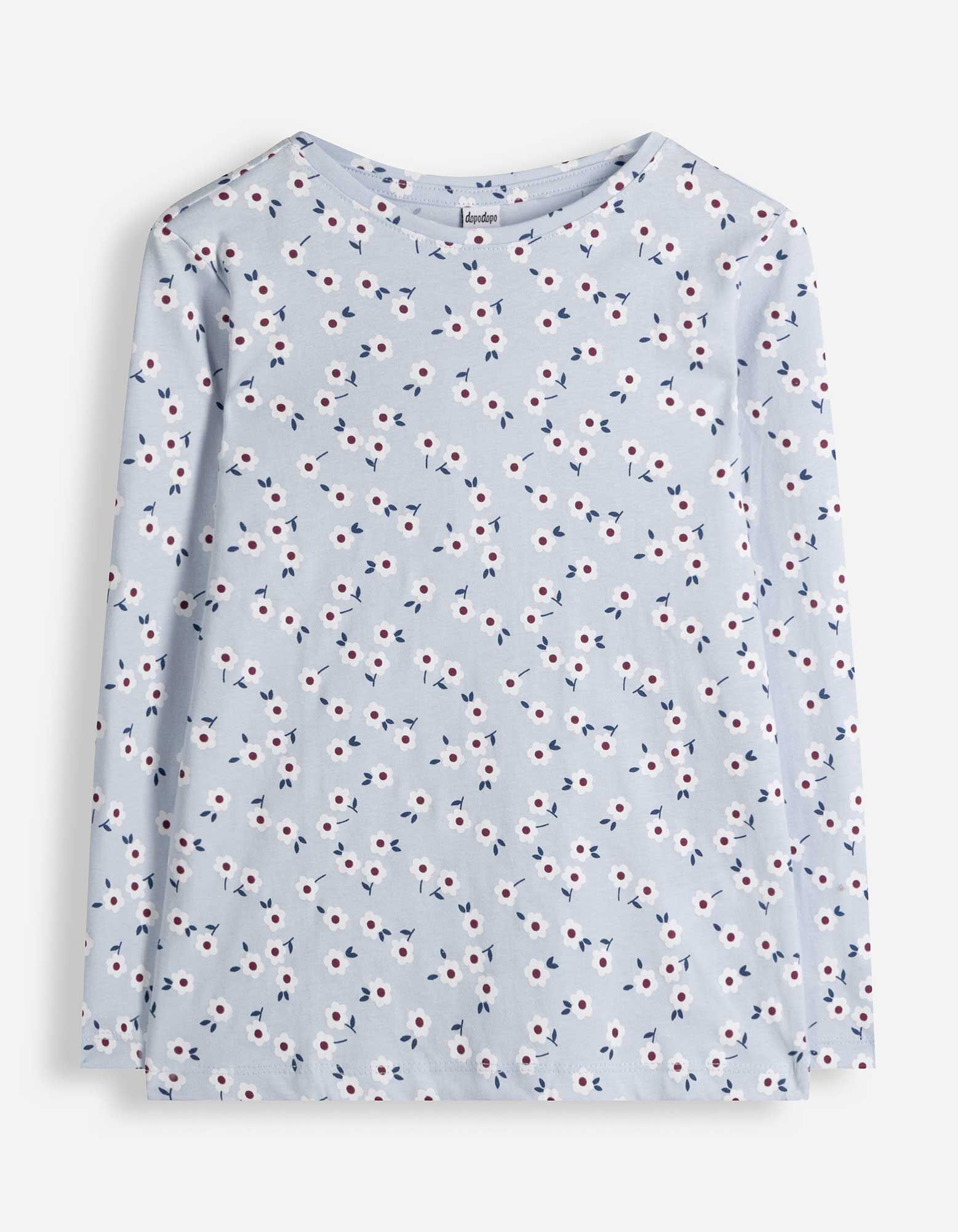 Lang shirt - Print all-over - Lichtblauw