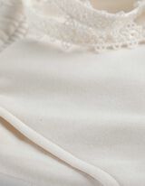 Kalhoty - Krajková aplikace - bílá