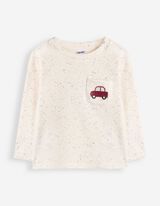 Langarmshirt - Waffelstruktur - Off-White
