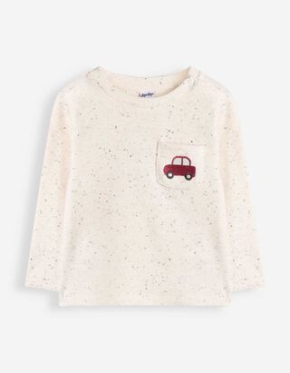 Langarmshirt - Waffelstruktur - Off-White