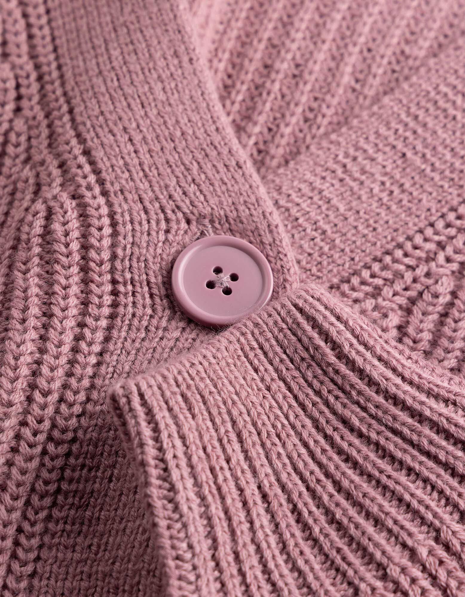 Gebreid vest - Knoopsluiting - Bessenrood