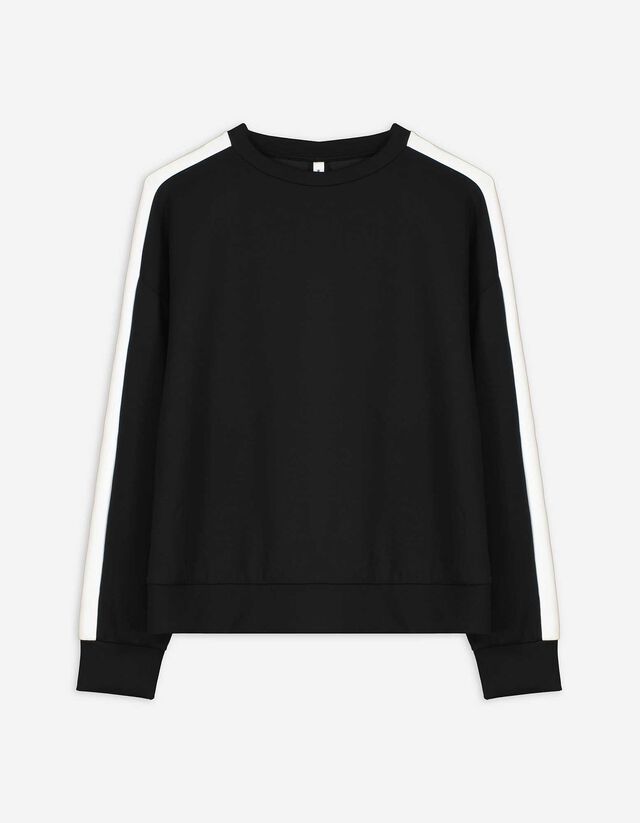 Sweatshirt - Modal-Anteil - schwarz
