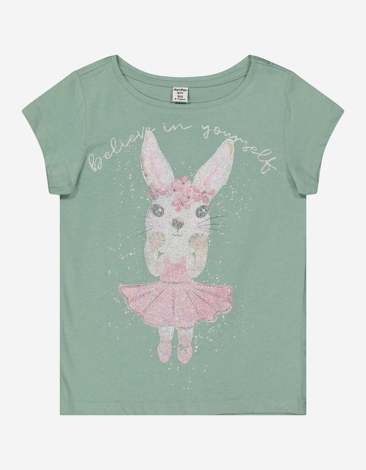 T-shirt - Glitterprint - groen