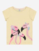 T-shirt - Glitterprint - lichtgeel