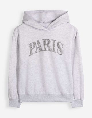 Hoodie - Glitzer - Hellgrau