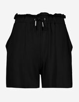 Pantaloni scurți - Amestec viscoză - Negru