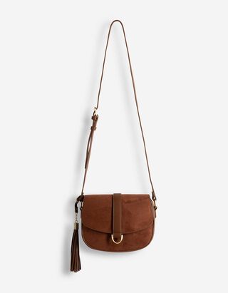 Tasche - Wildlederimitat - dunkelbraun