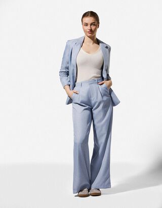 Anzugshose - Wide Fit - hellblau