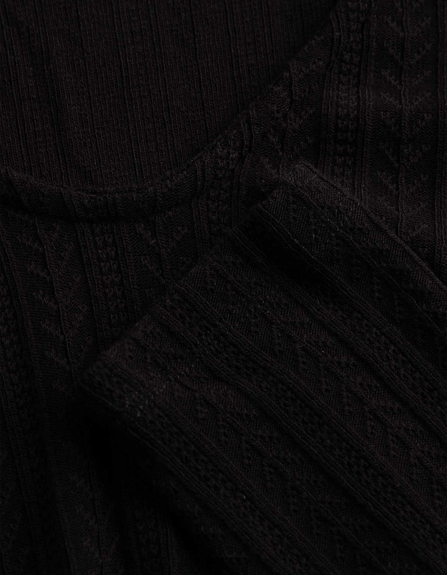 Langarmshirt - V-Ausschnitt - Schwarz