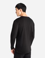 Hosszú ujjú felső - Kerek nyakkivágás - fekete