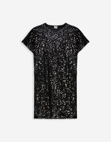 sukienka - z cekinami - czarny