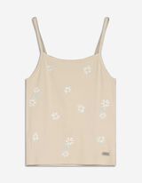 Crop modrček - Vezenine - bez