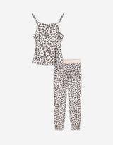 Set van top en broek - Dierenprint - beige