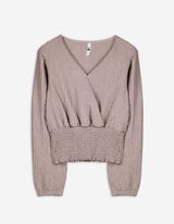 Maglia a manica lunga - Aspetto grinzoso - beige