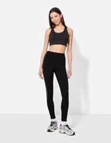 Leggings - Galonstreifen - schwarz