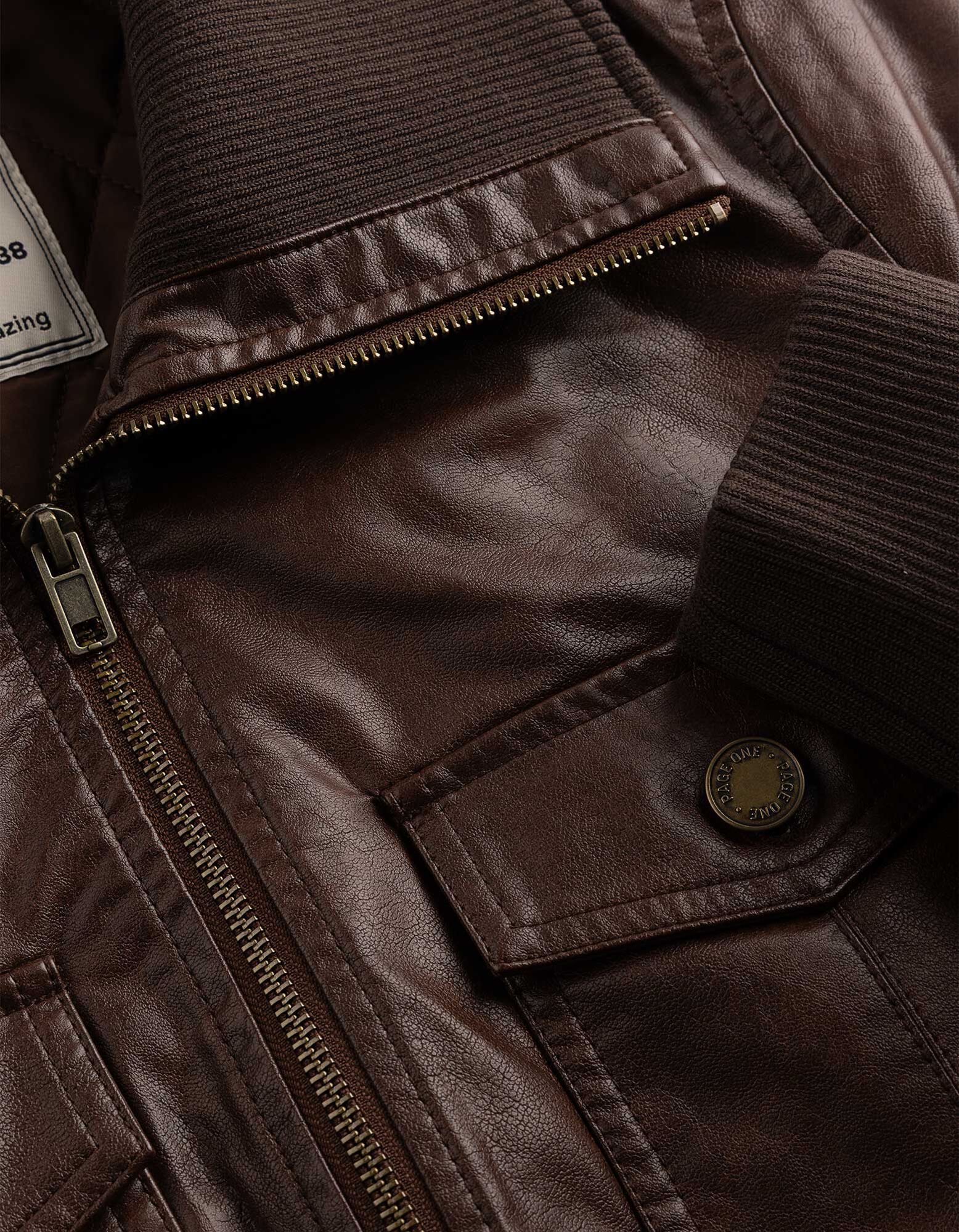 Blouson - Kunstleder - Braun