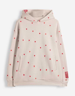 Hoodie - Applikation - Beige