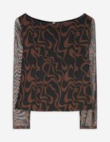 Langarmshirt - Mesh - schwarz