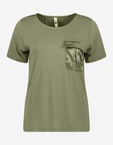 T-shirt - Viscose m&eacute;lang&eacute;e - Vert fonc&eacute;