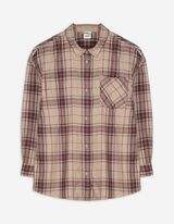Overhemdblouse - Ruitmotief - beige