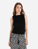 Top - Aspetto grinzoso - nero