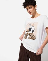 T-shirt - Motif léopard - blanc