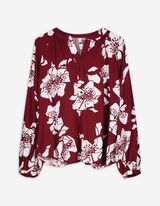 Bluse - Leopardenmuster - dunkelrot