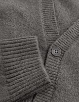 Cardigan - Patte de boutonnage - gris fonc&eacute;