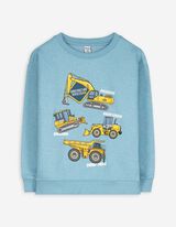 Sweatshirt - Vooropdruk - lichtblauw