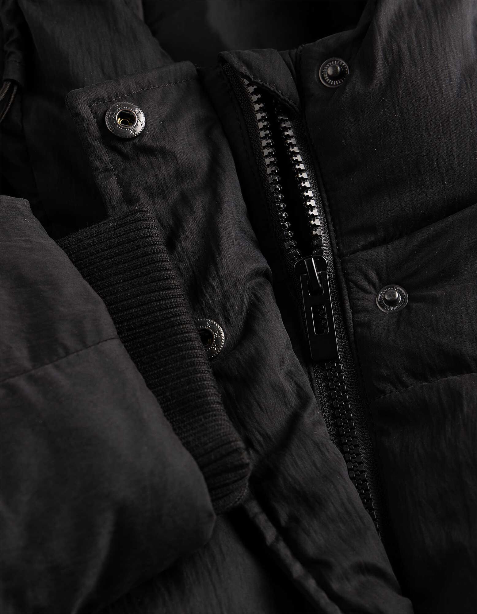 Steppjacke - Fronttasche - Schwarz