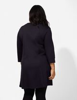 Kleid - Allover-Print - schwarz