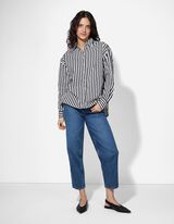 Hemdbluse - Streifen - schwarz