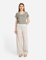 Pantalon - Coupe Relaxed Fit - blanc