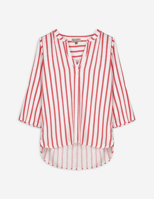 Bluse - Streifen - rot