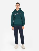 bluza z kapturem - Frontprint - ciemny zielony