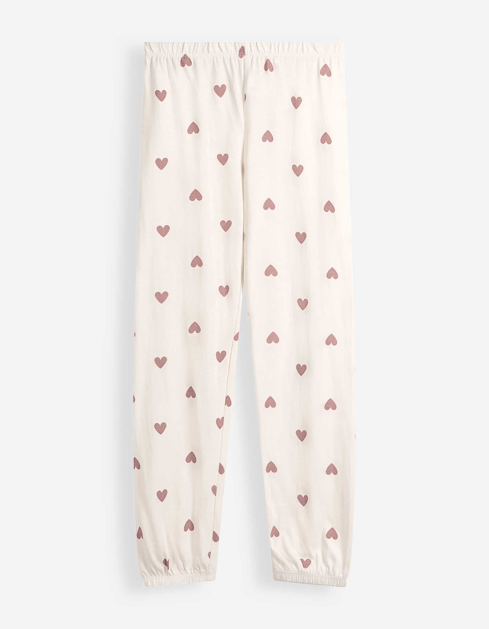 Pyjama Set aus Sweatshirt und Hose - Allover-Muster - Off-White