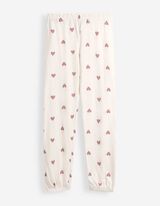 Pyjama Set aus Sweatshirt und Hose - Allover-Muster - Off-White