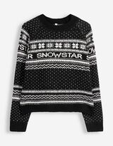 Pullover - gemustert - Schwarz