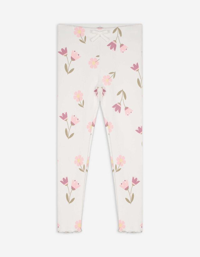 Legging - Geribd - wit
