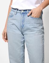 Farmerice - Rhinestones - svetlo-plava