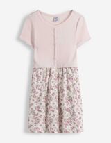 Kleid - Allover-Print - rosa